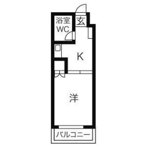 アクティブパレス比治山通(1K/3階)の間取り写真