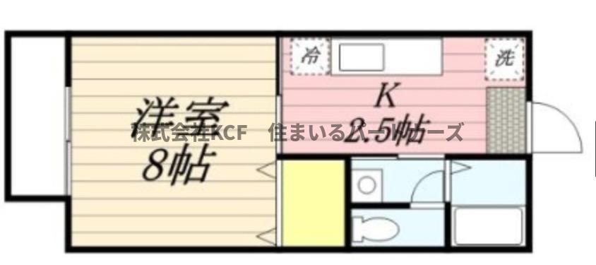 サンビレッジ赤坂(1K/1階)の間取り写真