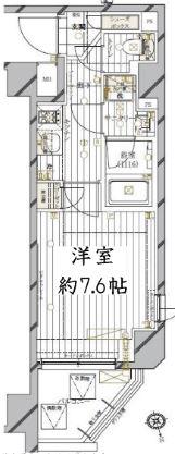 レガリス品川南大井II(1K/3階)の間取り写真