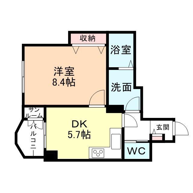ドルチェ・ヴィータ丸の内(1DK/3階)の間取り写真