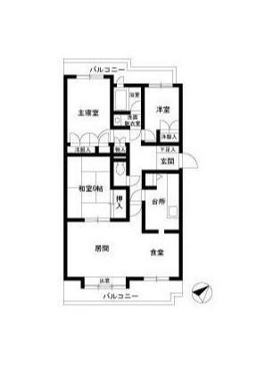 パークノヴァ三軒茶屋(3LDK/2階)の間取り写真