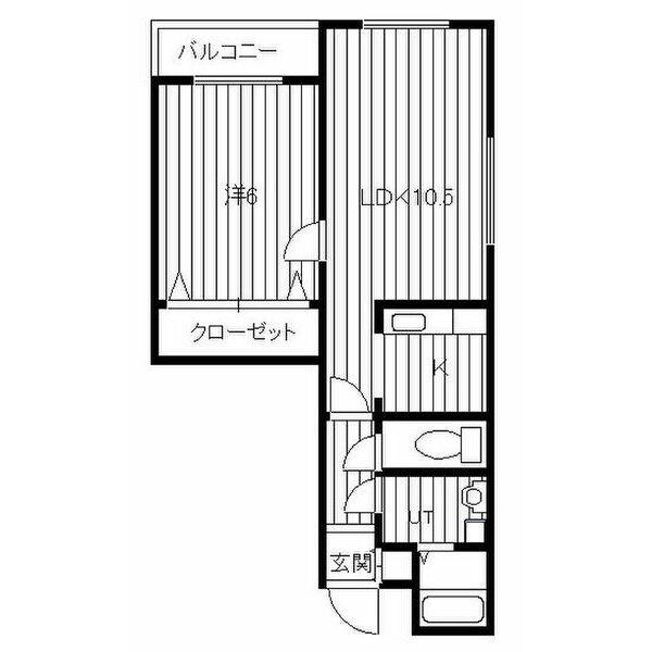 マンションT&WIII(1LDK/3階)の間取り写真