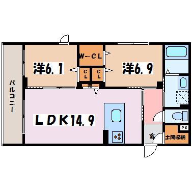 MASTTOWN FERIO(2LDK/2階)の間取り写真