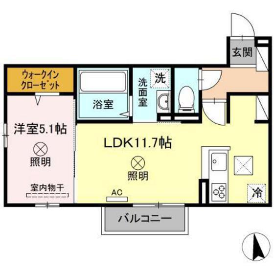 オリーブマンション(1LDK/1階)の間取り写真