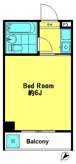 フレックスイン上原(1K/2階)の間取り写真