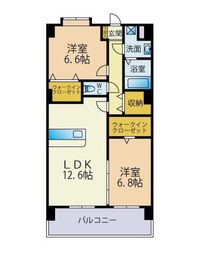 ルシオール次郎丸(2LDK/3階)の間取り写真