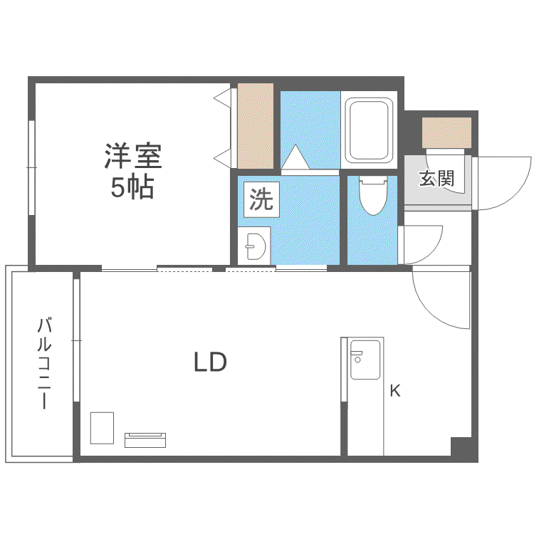 鹿鳴館VI(1LDK/3階)の間取り写真