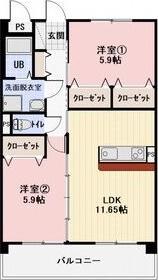 エスペランサ ドミール(2LDK/1階)の間取り写真