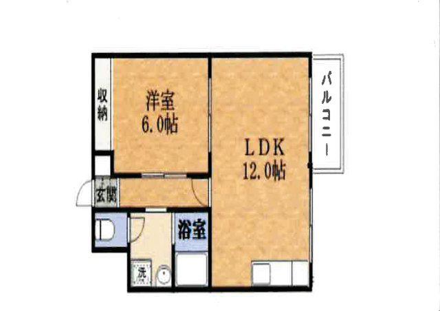 メゾングランデ(1LDK/2階)の間取り写真
