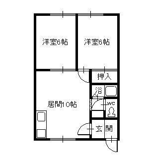 コーポエレガンス(2LDK/1階)の間取り写真