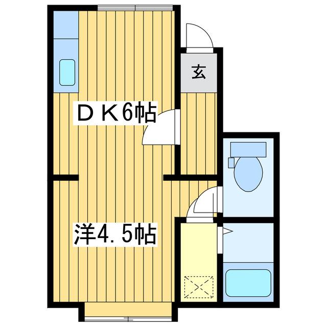 ピースハイツ38 II(1DK/2階)の間取り写真