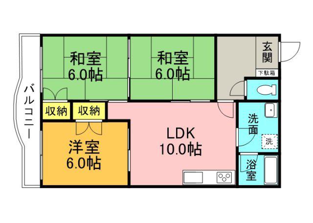 メゾンリュミエール(3LDK/2階)の間取り写真