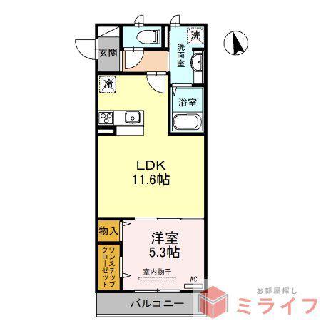 HALEKANANI(1LDK/3階)の間取り写真