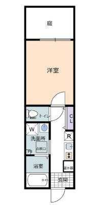 TENTREE神戸鈴蘭台(1K/1階)の間取り写真