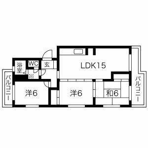 メルヘンハイツ(3LDK/3階)の間取り写真