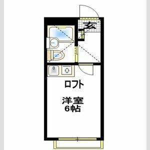 スカイピア相武台2A(ワンルーム/1階)の間取り写真
