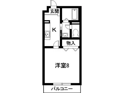 シャルムとみざわ(1K/2階)の間取り写真