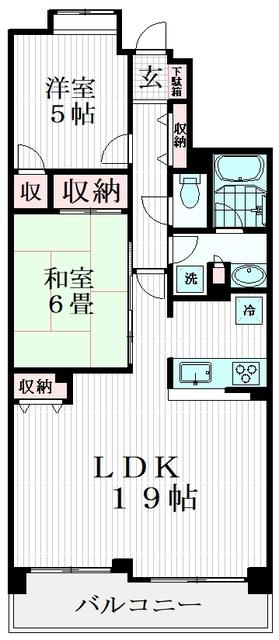 レーベンハイム川口Gディール(2LDK/3階)の間取り写真