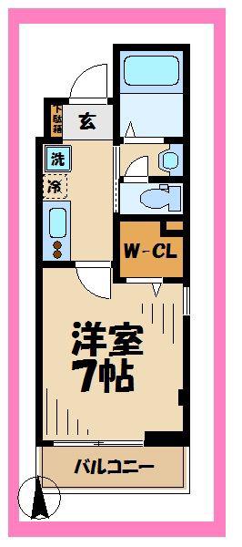 アイビス生田(1K/2階)の間取り写真