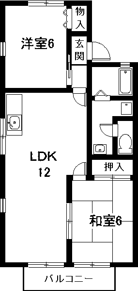 ラフォーレ南原(2LDK/2階)の間取り写真