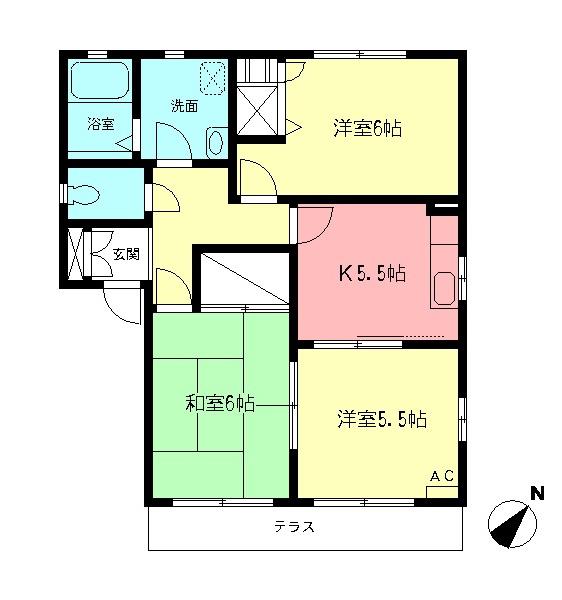 ハイツ大瀬戸B(3K/1階)の間取り写真