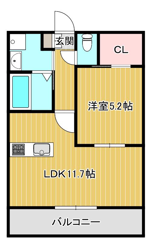 プレシャスコート壱番館(1LDK/4階)の間取り写真