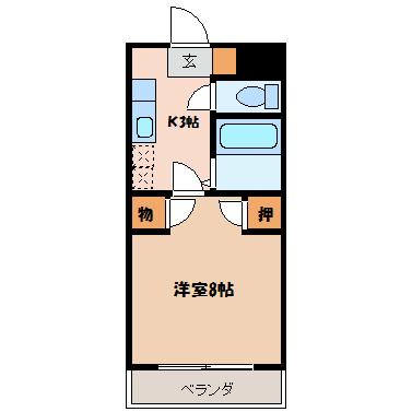 メゾン・ド・アルプ(1K/2階)の間取り写真