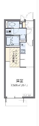 ミランダルーチェIII(ワンルーム/2階)の間取り写真