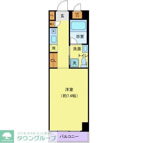 ブルーノコート蒲田(ワンルーム/5階)の間取り写真