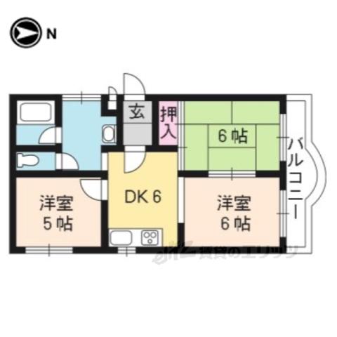 CENICENTA北山(3DK/3階)の間取り写真