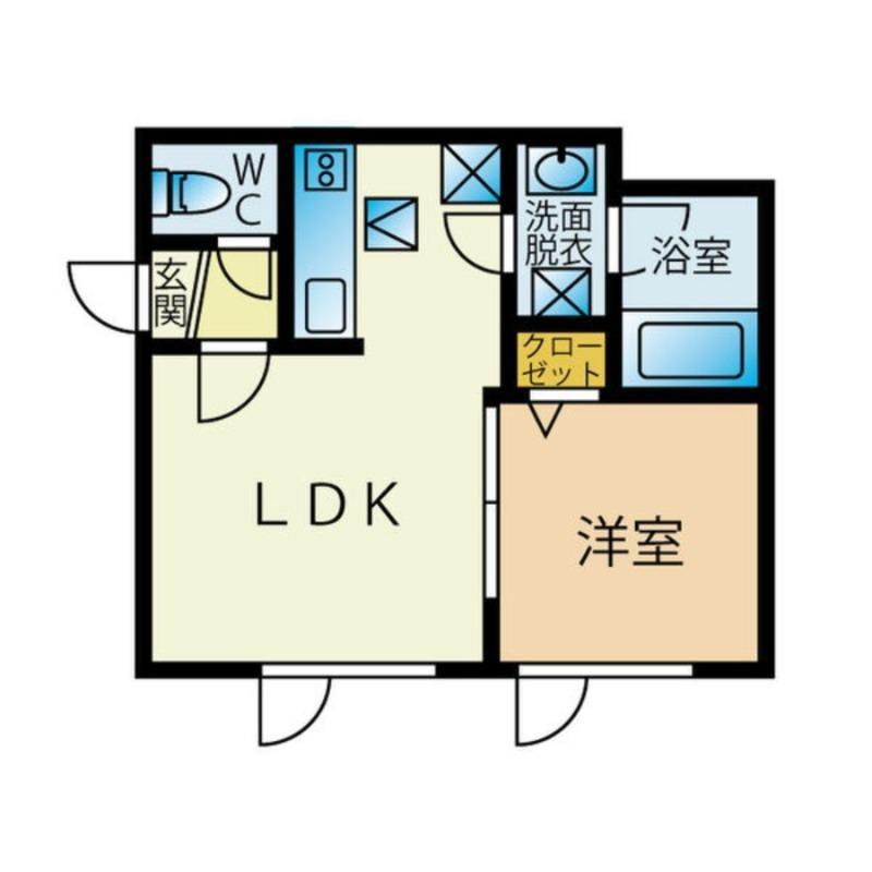 アークコート平岸32(1DK/2階)の間取り写真