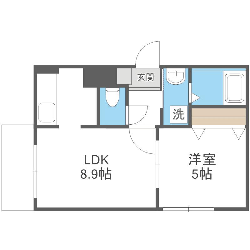 コンダクト南郷(1LDK/4階)の間取り写真