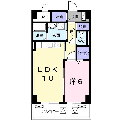 グラン・シュトラーセU21(1LDK/3階)の間取り写真