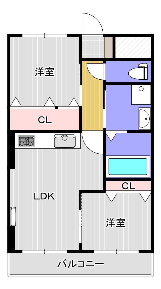 エクセレント桜マンション(2LDK/3階)の間取り写真