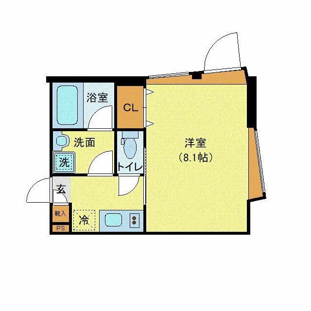 LEGALAND芝公園(1K/2階)の間取り写真