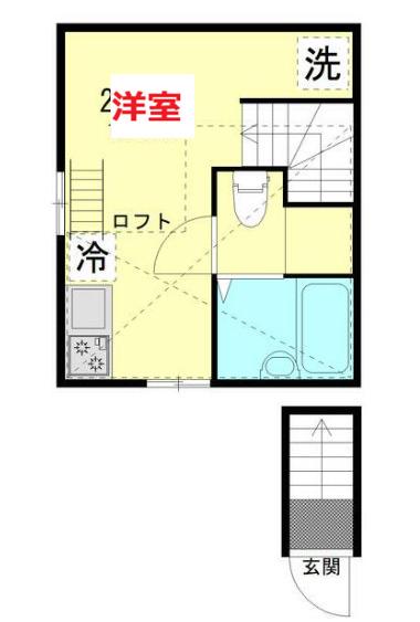 GRAN POZO 大井町(ワンルーム/2階)の間取り写真