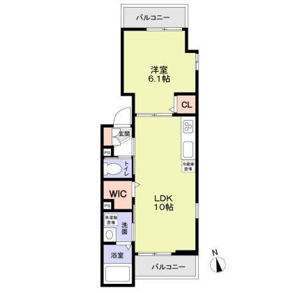 Α PARKS MANSION(1LDK/3階)の間取り写真