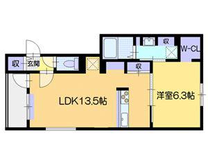 ネコフィーノルナ(1LDK/2階)の間取り写真