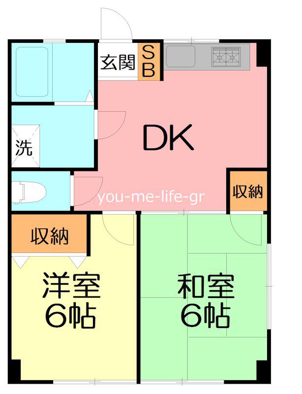 曽我マンション(2DK/3階)の間取り写真