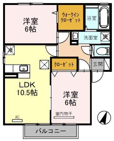 マインフォレスト(2LDK/1階)の間取り写真