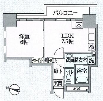 ディオヒルズ二日町(1LDK/10階)の間取り写真