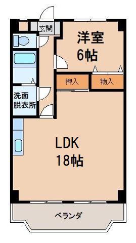 キューブN(1LDK/3階)の間取り写真