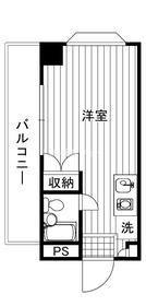 ドムール平塚第3(ワンルーム/4階)の間取り写真