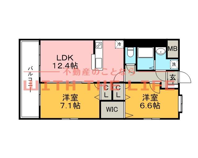 第33上野ビル(2LDK/3階)の間取り写真