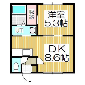 ロジェ住吉(1DK/1階)の間取り写真