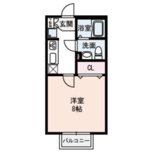 プランドールA棟(1K/2階)の間取り写真