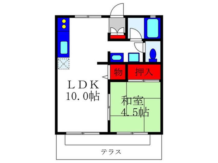 典正橋ハイツ(1LDK/1階)の間取り写真