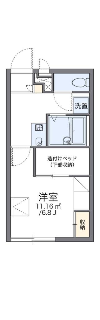 レオパレスフィオローナ(1K/1階)の間取り写真