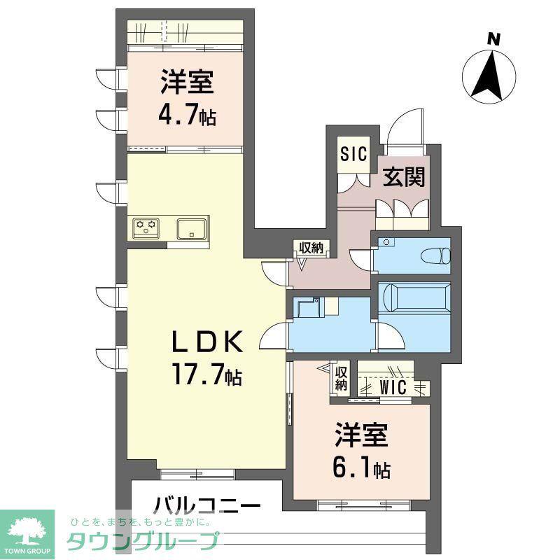 ベラフォレスタ深沢(2LDK/1階)の間取り写真