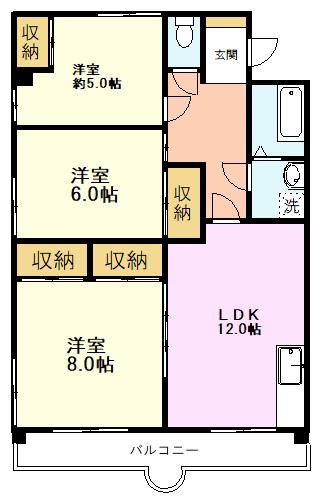 プレイリーハイムII(3LDK/2階)の間取り写真